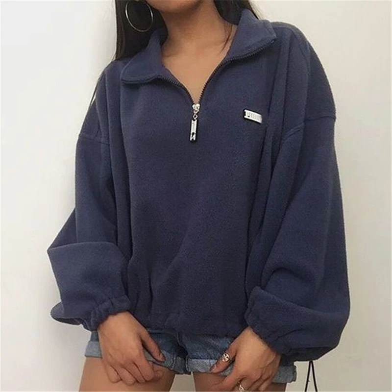 Collar loose sweatshirt Clearance