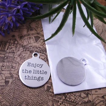 

10pcs--"Enjoy the Little Things"stainless steel charms 5 styles for choosing DIY Charms for necklace bracelets
