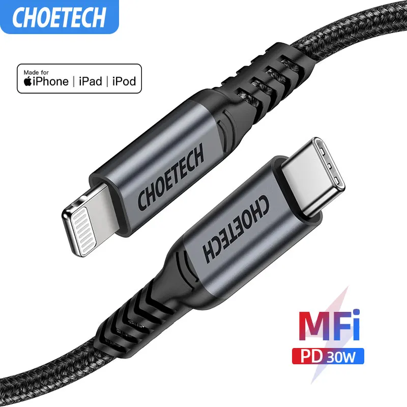 

CHOETECH MFi USB C to Lightning Cable For iPhone 11 Pro X XS Max 3A 1.2m Fast charging Data cable for iPhone 8 7 USB Charge Cord