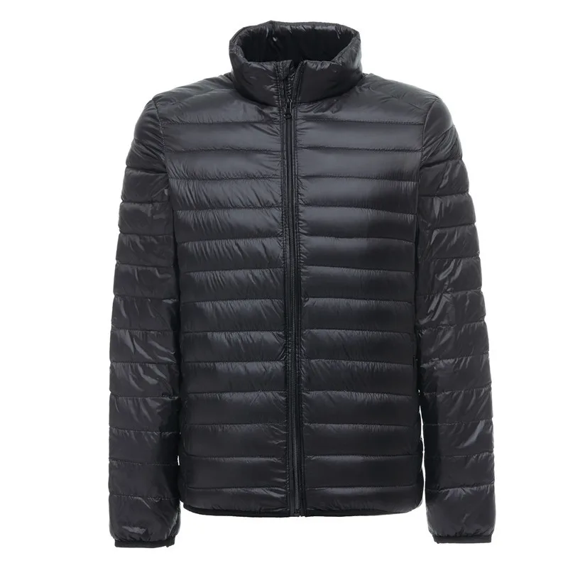 Men's Lightweight Water-Resistant Packable Puffer Jacket Stand Collar Down Coats Male Fashion Autumn