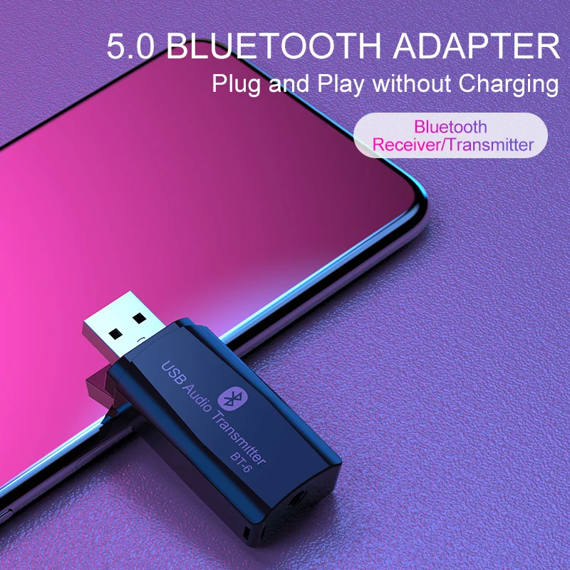 AMS-USB Bluetooth 5,0 приемник 3,5 мм разъем HIFI стерео аудио адаптер для ТВ ПК колонки