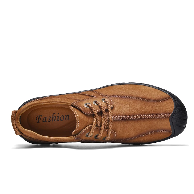 Handmade High Quality Men Shoes Spring Autumn Natural Leather Casual Shoes Flats Breathable Outdoor Shoes Men