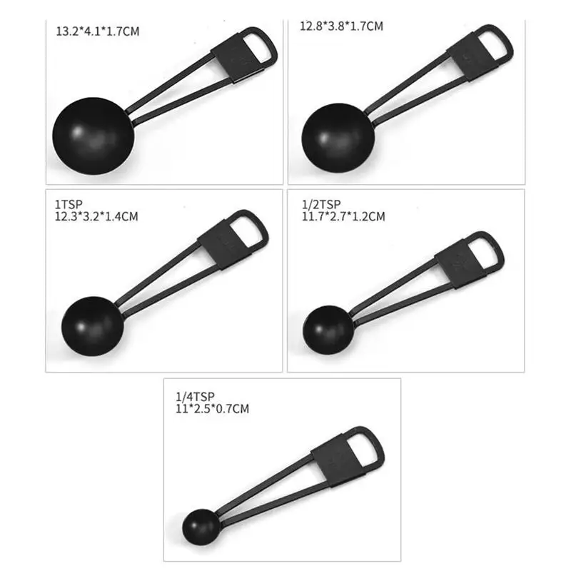 5Pcs Kitchen Measuring Spoons SetStainless Steel Measuring Spoons Nesting Measure Spoon Kit Home Kitchen Bakery Baking Tool