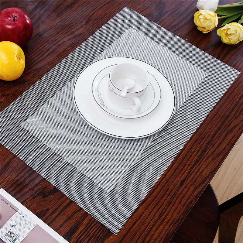  Topfinel PVC Vinyl Placemats for Dining Table Runner Plastic in Kitchen Accessories Cup Coaster Hea