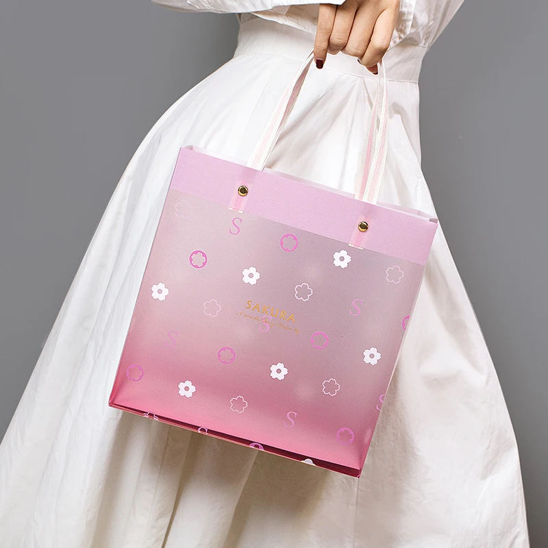 

Plastic Transparent Valentines Gift Bag New PVC Clothes Scarf Packing Bag Party Present Gift Plastic Bag Women Shopping Bag 3Pcs