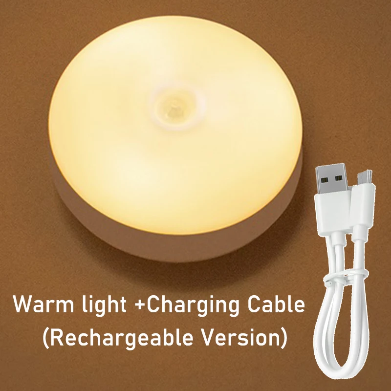 Rechargeable Warm Baseus теплый светодиодный Ночной светильник движения PIR Сенсор интеллигентая(ый) Ночной светильник для Для детей Гостиная Спальня Лестницы светильник Инж - Цвет: Rechargeable Warm
