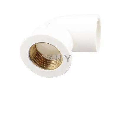 

1/2 NPT Brass Female Thread PVC-U Pipe Elbow Connector Coupler White