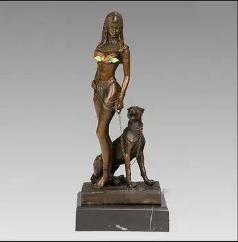 

European Sculpture Bronze Egyptian Girl Creative Homework Artwork Decoration