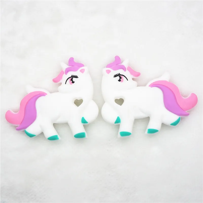 Chenkai 50 шт. BPA бесплатно DIY Baby Shower пустышка зубопрорезыватель сенсорные игрушки Аксессуары Силиконовый Прорезыватель для зубов в форме единорога