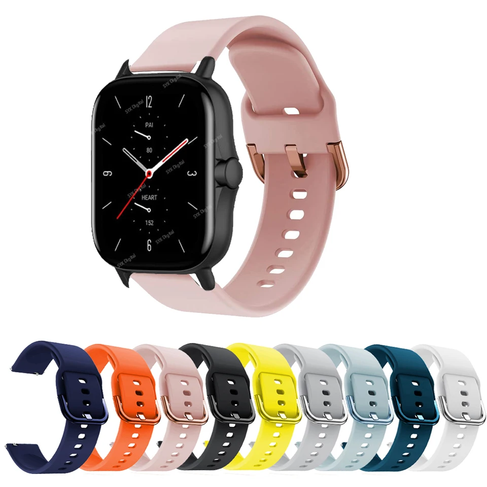 FTRONGRT 20mm Cinturino Compatibile con Amazfit GTS 2 mini, Silicone Cinturino di Ricambio Compatibile con Amazfit GTS 2 mini.Fibbia Argento Menta Verde