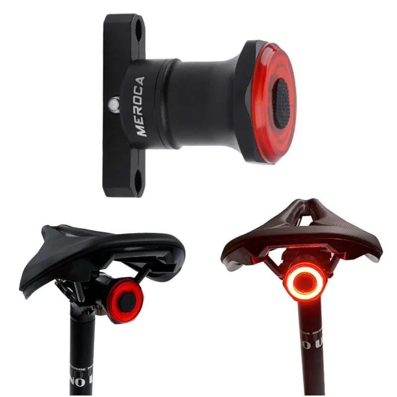 

MEROCA smart brake sensor tail light USB charging LED bicycle light flashing tail rear bicycle light automatically start/stop br