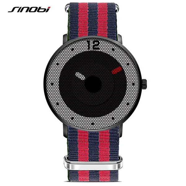 SINOBI Мужские модные спортивные наручные часы, военные, натовские, армейские, холщовые, нейлоновые, мужские, Женева, современные кварцевые часы - Цвет: black case NB002-20