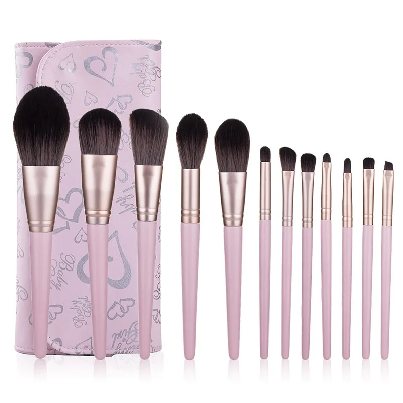 Набор кистей для макияжа 2 розовый полный набор косметических инструментов для начинающих