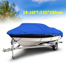 1Pc Blue Universal Heavy Duty Fishing Ski Boat Cover for 11-22' V-Hull Waterproof Sun Protection UV Protection Boat Cover