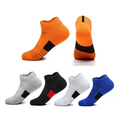 NewThree Pair Sports Socks Men Professional Basketball Running Towel Bottom Anti-Slip Sport Boat Outdoor Breathable Cotton Sock