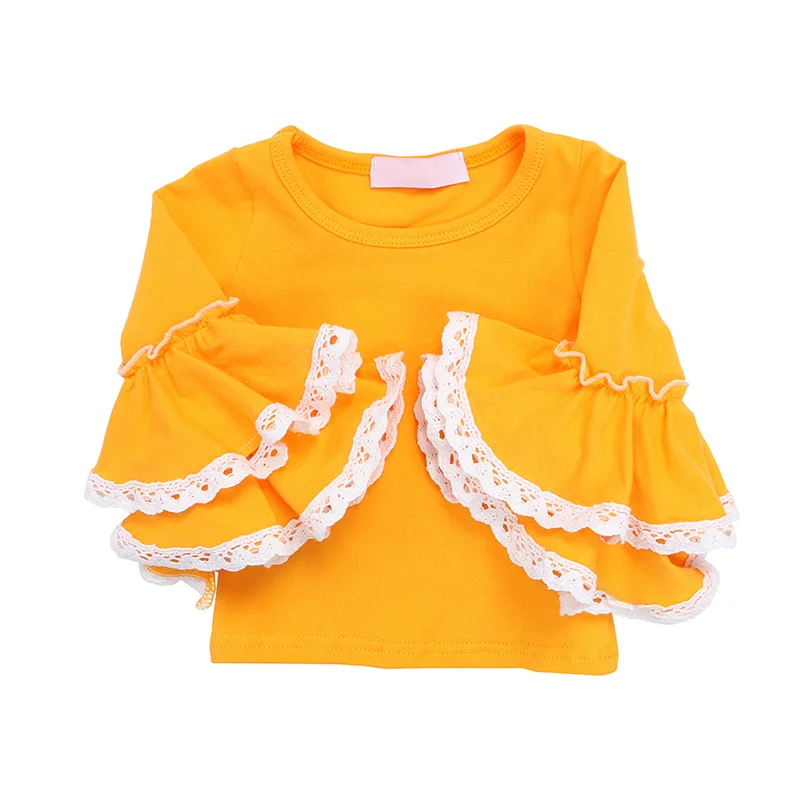 Kaiya Angel/изысканные рубашки с оборками для девочек кружевная одежда с рукавами-колокольчиками, 4 цвета вечерние NB-8Y для девочек на весну, лето, осень и зиму