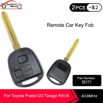 

KEYECU 10 Pcs/lot New Replacement Remote Car Key Fob 3 Button 433MHz 4D67 Chip for Toyota Prado 120 RAV4 Kluger RAV4 P/N: 50171