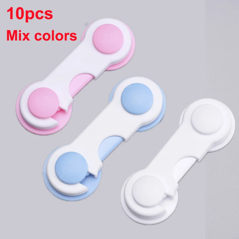 10pcs-Mix colors 5/10 шт./лот Многофункциональный замок безопасности для малышей и детей постарше Детская безопасность защиты холодильники безопасный дом для вашего ребенка, дети ящик предохранительная защелка - Цвет: 10pcs-Mix colors