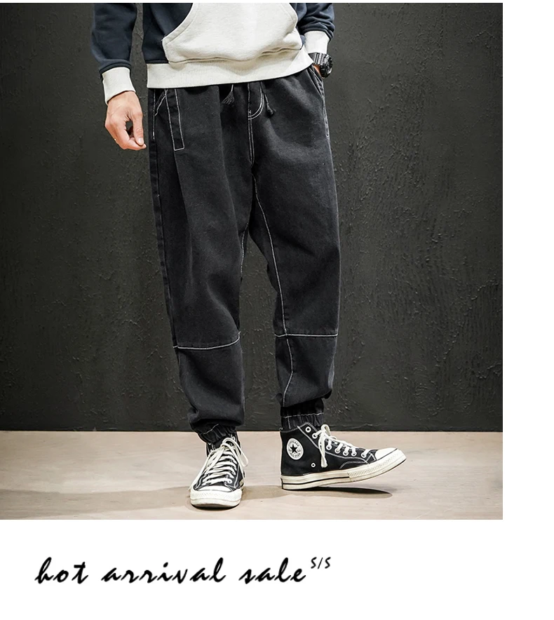 Otouno nueva moda; повседневная одежда; tendencia negro holgado vaqueros; гарем; para hombres y cachemir pantalones térmicos; уличная одежда