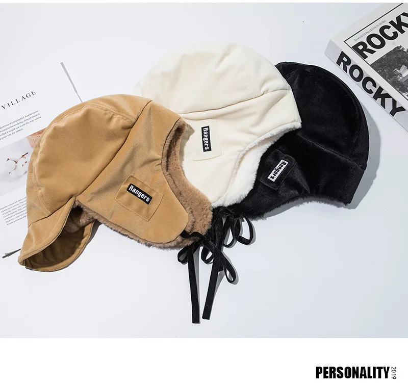 Russian Winter New Warm Bomber Hat Fleece Earmuffs Cap Men Women Unisex Windproof Pilot Hats Cycling Driving Ski Snow Caps