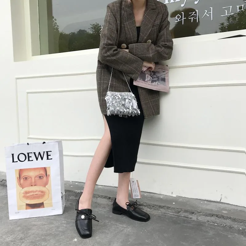 MOLAN Brand Designers Autumn Korean Fashion Sweet Butterfly-knot Genuine Leather Flats Shoes Women Slip On Loafers Casual