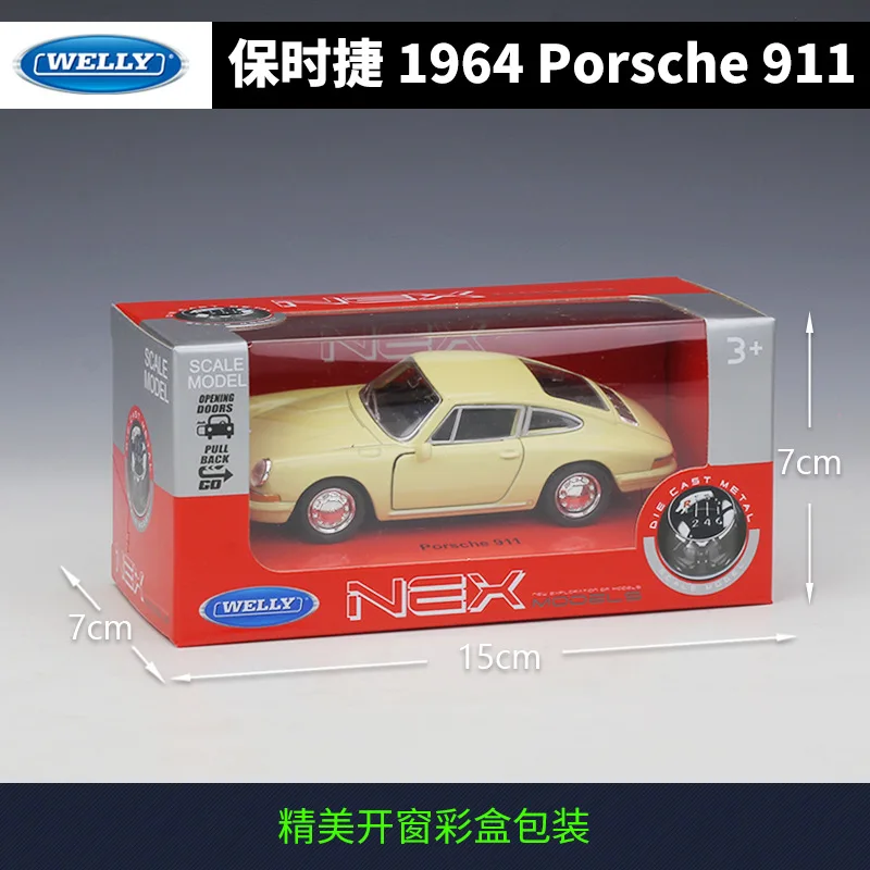 WELLY 1:36 1964 Porsche 911 сплав модель автомобиля металлическая модель автомобиля с коробкой для коллекционирования подарок