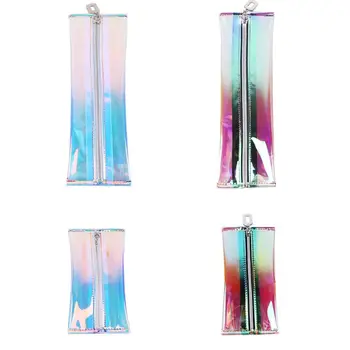 

Gradient Color Cosmetic Bag Zipper Translucent Makeup Cases Wallet Travel Organizer M6CC
