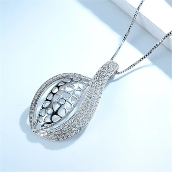 

925 Sterling Silver Pendant Necklace Irregular Women Envelope Best Gifts for Girlfriend Mother Wife Fine Jewelry