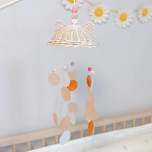 

Natural Shells Wind Chime Seashell Windchimes Handmade Rattan Crib Wind Bell Hanging Crafts Ornaments Room Nursery Decor