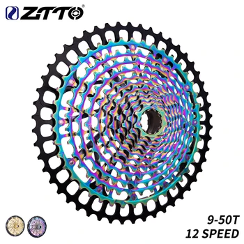 

ZTTO MTB XD 12 Speed 9-50T Cassette Ultralight CNC Cassette Rainbow Golden 375g ultimate Cassette 12s Sprocket 1299 k7 Colorful