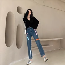 Весенне-осенние модные женские джинсовые джинсы с карманами на молнии, расклешенные брюки в стиле Харадзюку, уличная одежда modis femme, джинсовые брюки