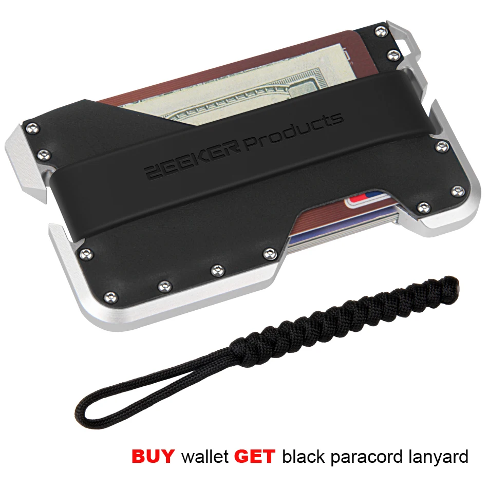 

ZEEKER New Aluminum Rfid Card & Id Holders Small Men Wallets Case Fashion Leather Purse