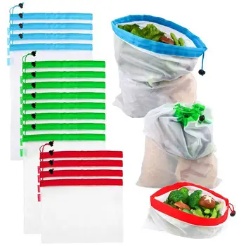 

Reusable Produce Bags,Reusable Mesh Bags 16 Pack Washable Eco Friendly Bags with Tare Weight on Tags for Grocery Shopping Storag