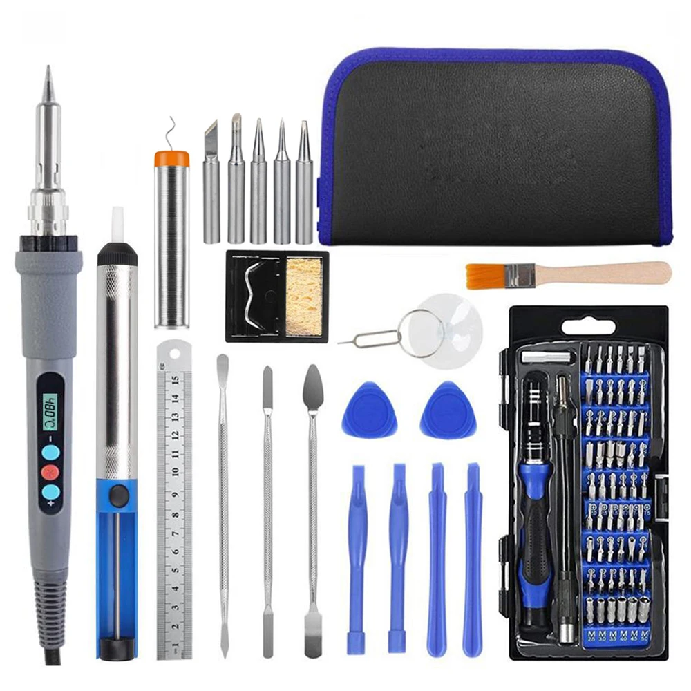 

220V /110V 60W Electric Soldering iron Kit Desoldering Pump Soldering Iron Tip Screwdriver Set For Phones Tablet PC Repair Tools