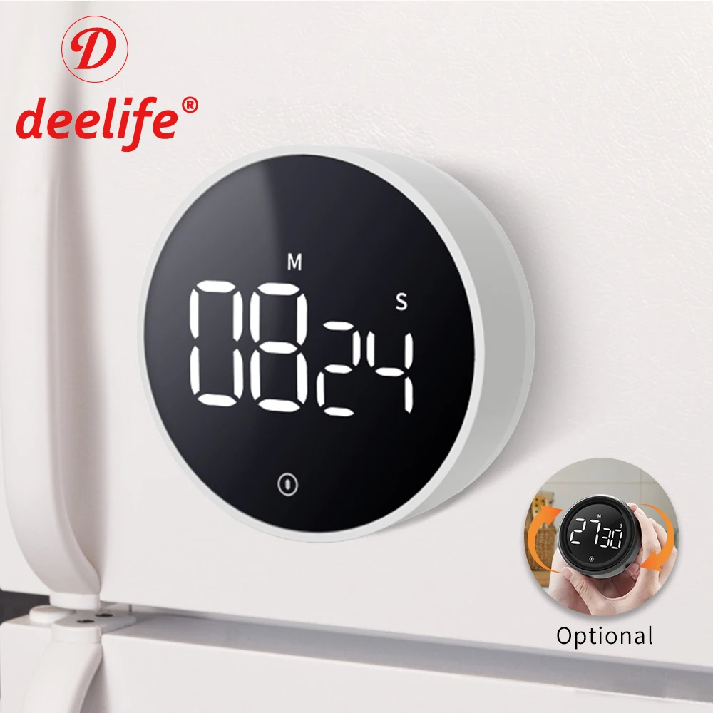 LED Digital Countdown Magnetic Alarm Clock Kitchen Timer Study Stopwatch US