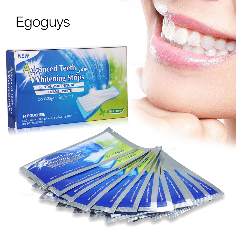 Dental-Shade Whitening-Strips Stain-Removal Bleaching-Kit Hygiene-Care Tooth Advanced