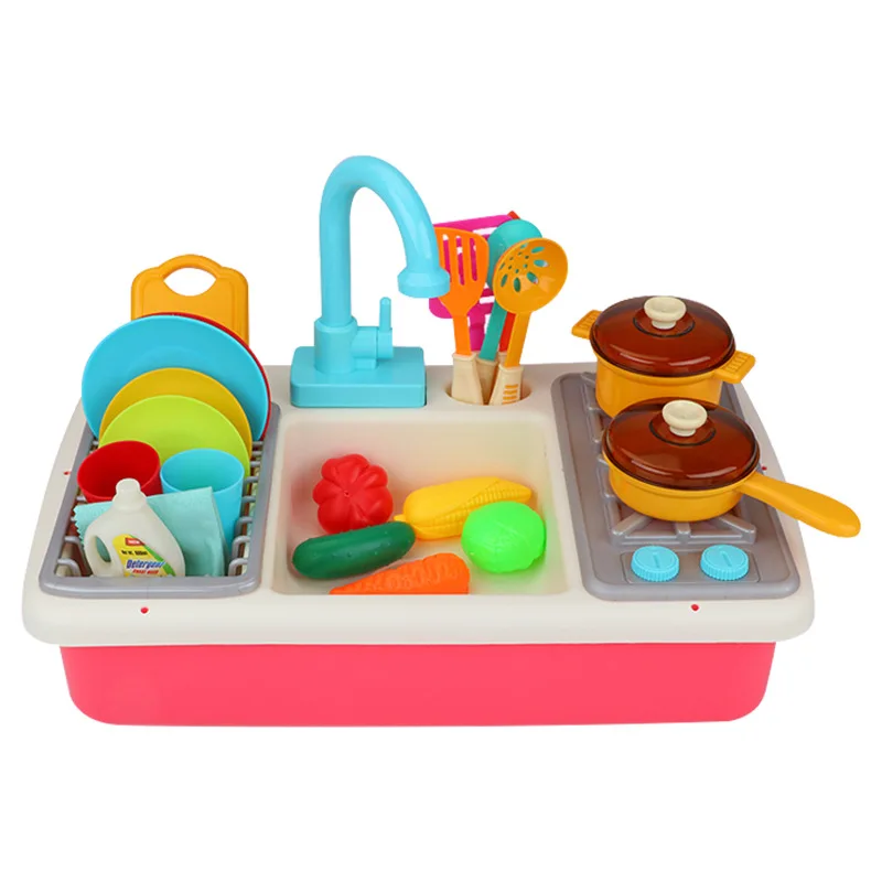 

Children Play House Dishwasher Toy Model Water Extractor Electric Tableware Washing Counter Early Childhood Educational Kitchen
