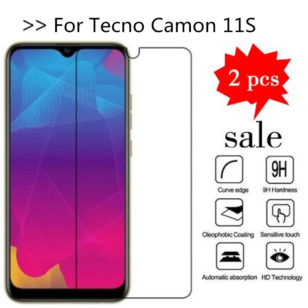 Закаленное стекло 9H для Tecno Camon 11S Высококачественная защитная пленка