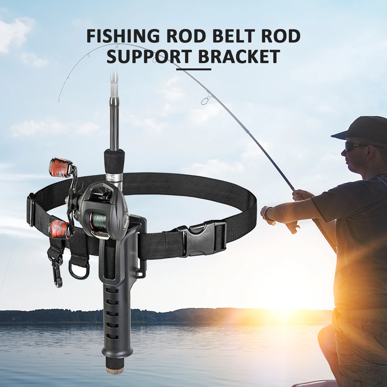 Fishing Rod Belt Adjustable Fishing Waist Belt Fish Rod Belly Support