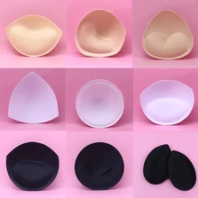 4 pçs = 2 par sutiã de biquíni inserção almofadas triângulo realçador de mama maiô push-up respirável removeable no peito almofadas de copo acessórios do sutiã