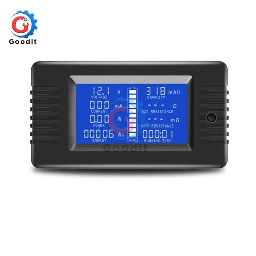 Цифровой DC 0-200V 50A Многофункциональный измеритель напряжения тока автомобиля тестер емкости сопротивление электричества Измеритель Напряжения Монитор