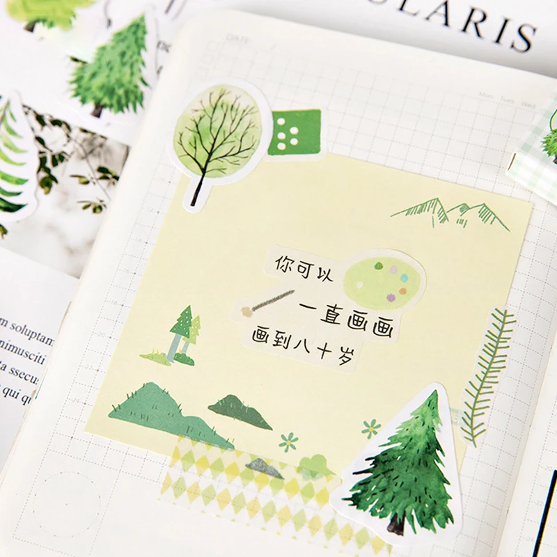 45 шт./упак. юаньци наклейка с изображением леса для детей DIY дневник в стиле Скрапбукинг фото Ablums