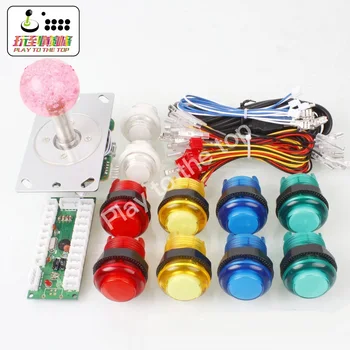 

Arcade Video Game DIY Kit USB Encoder+Red LED Joystick +5V LED Lights Illuminated Push Buttons Switch For Mame Raspberry Pi Part
