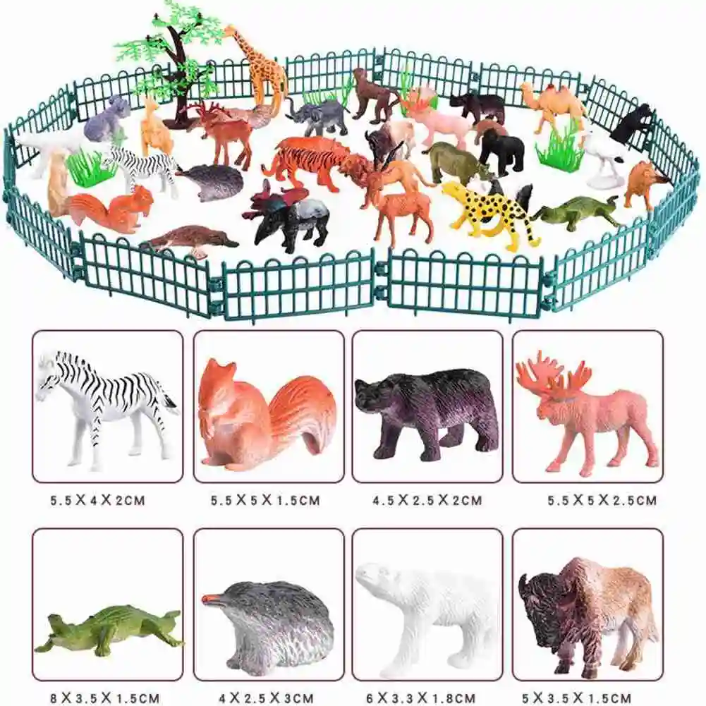 6x Plastique safari / figurines animaux jungle 11 cm pour enfants