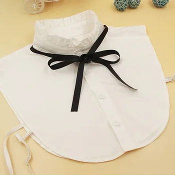

2019 Women Shirt Fake Collar Vintage Detachable High Neck Bowknot False Blouse Top Collars Women Clothes Accessories Valse Kraag
