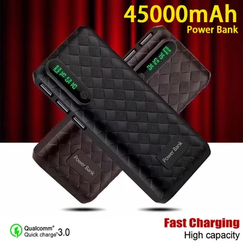 

45000mAh Power Bank High-capacity Portable Powerbank Charger with LED Lighting Digital Display External Battery Travel Poverbank
