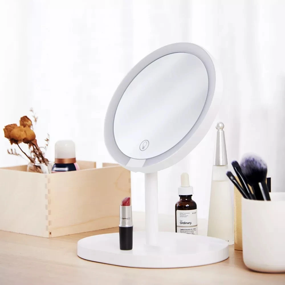 Beste Originele Xiaomi XY Draagbare LED Touch Dimbare Make Up Spiegel Lamp Licht 6.7 inch USB Lading Vergrootglas Desktop Make Up Lamp