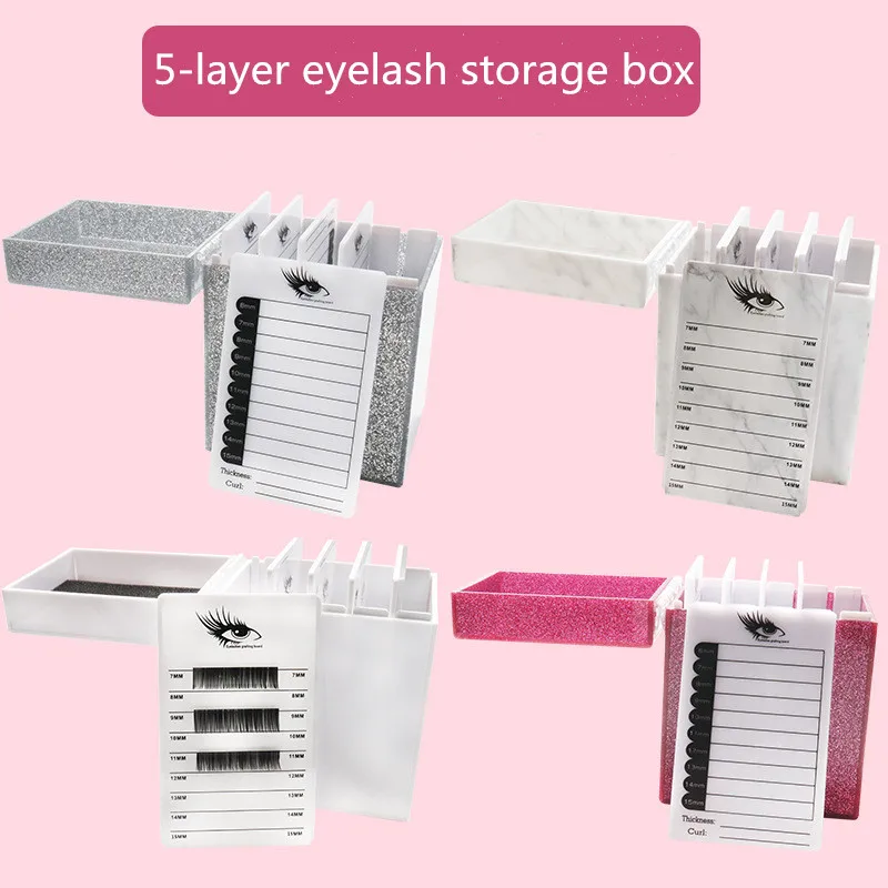 5 слойная акриловая коробка для хранения ресниц контейнер макияжа держатель