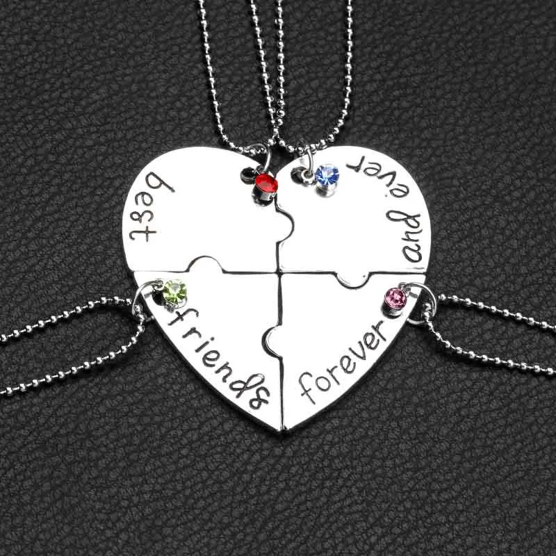 

Japanese Korean Simple Accessories Best Friends Forever Good Friend Best Friend Heart Joint Necklace Pendant
