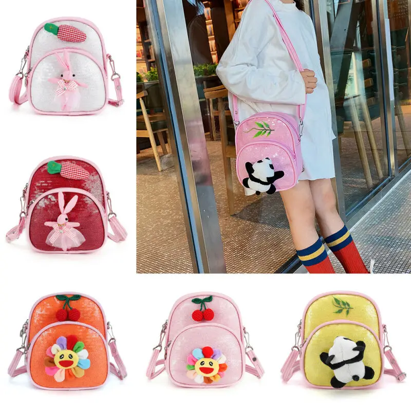 Plush Backpacks Kids Baby Sequin Backpack Cartoon Animal Bag Children Girls Boys Soft School Bag